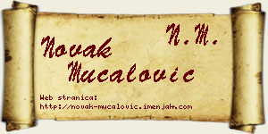 Novak Mučalović vizit kartica